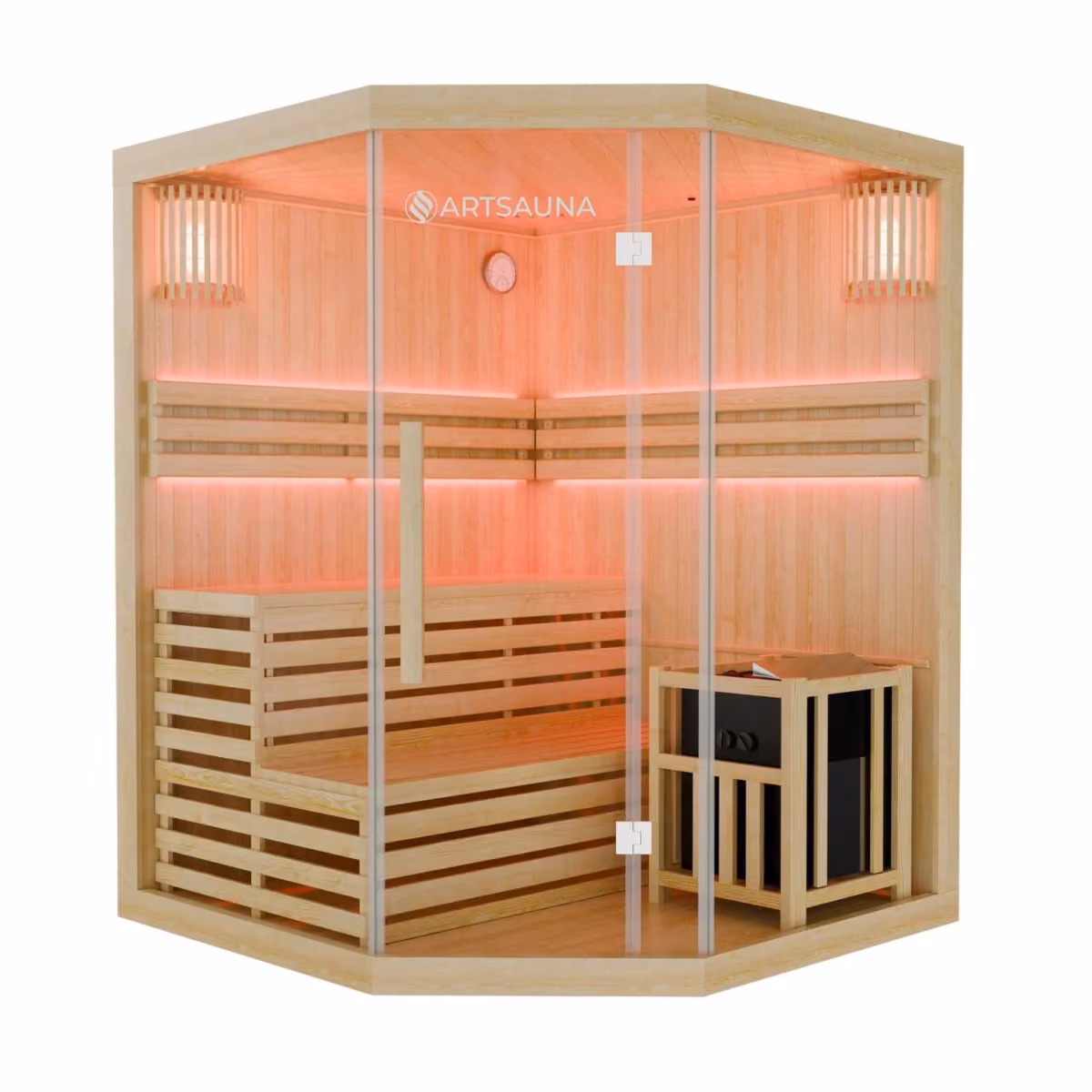 Artsauna Espoo 150 Premium Saunakabine, Frontansicht