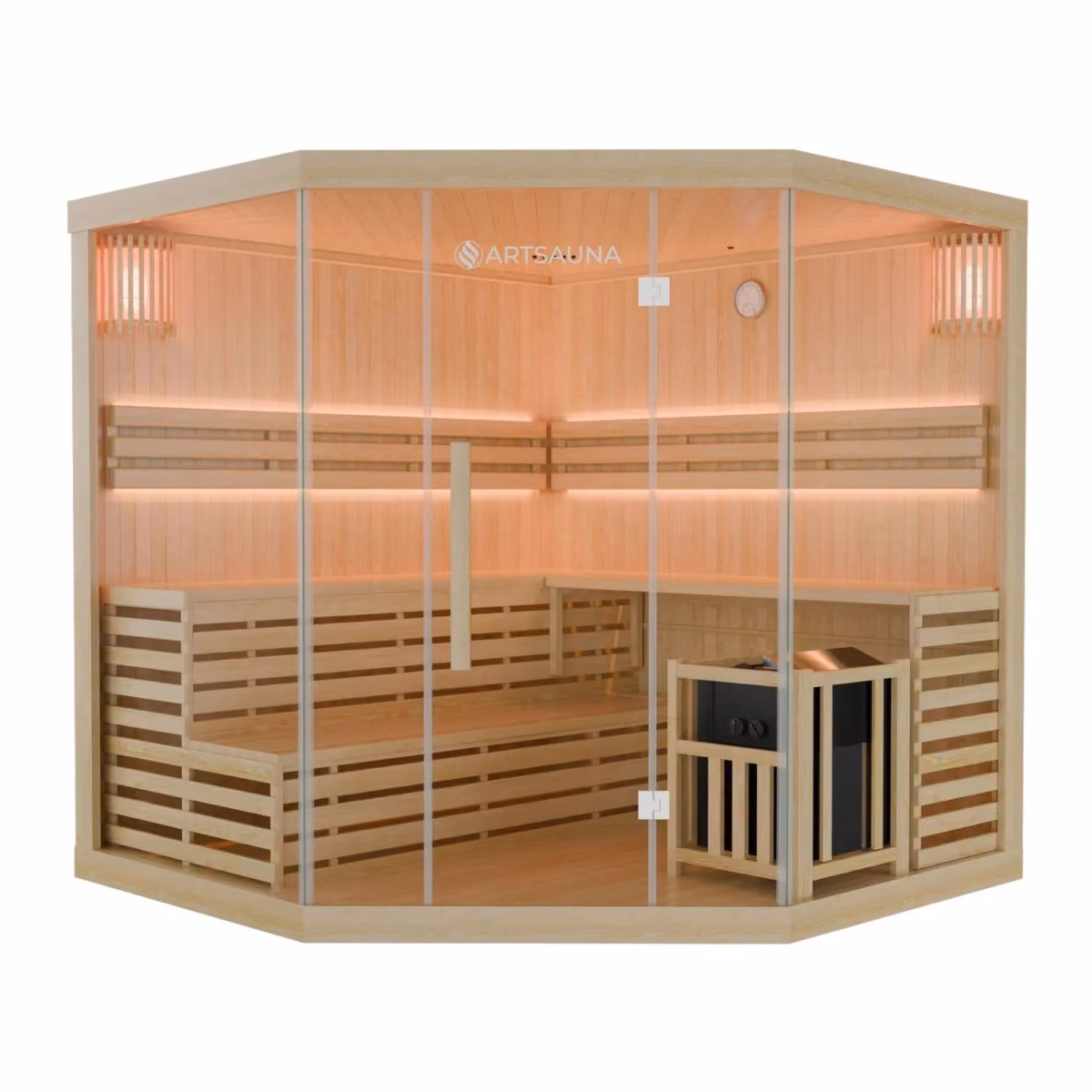 Artsauna Espoo 200 Premium Saunakabine, Frontansicht