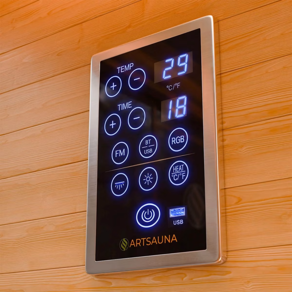 Artsauna Helsinki 150 Infrarotkabine, Bedienpanel