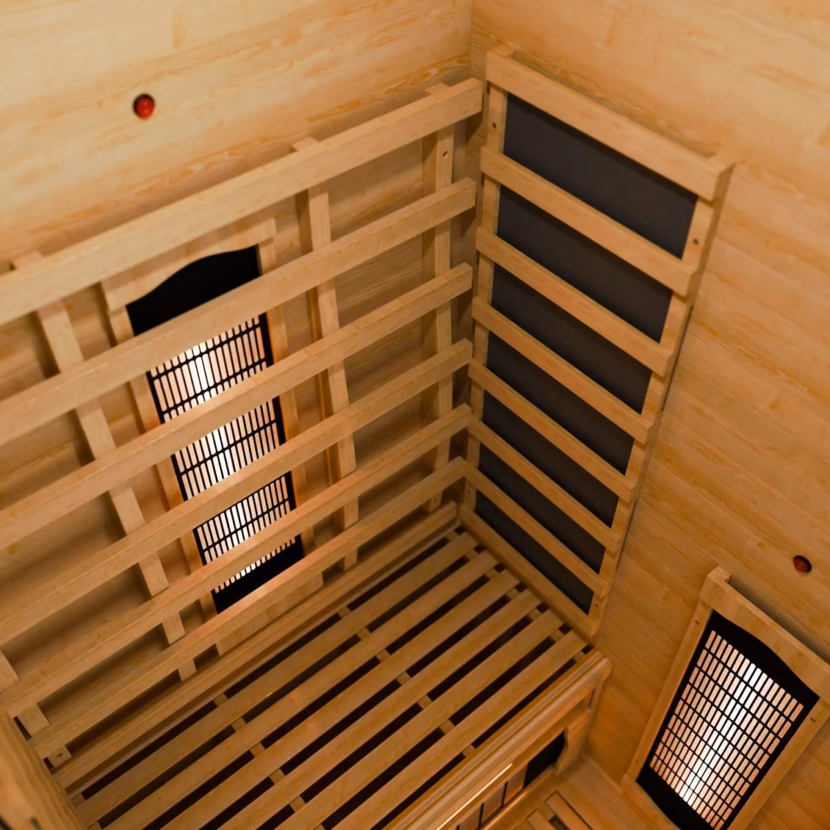 Artsauna Kiruna 90 Infrarotkabine, Innenansicht mit Sitzbank
