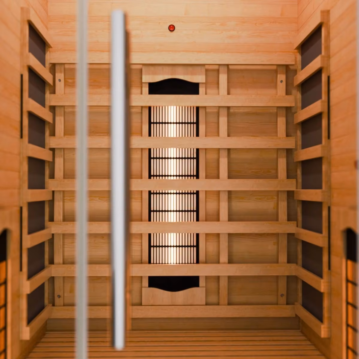 Artsauna Kiruna 90 Infrarotkabine, Innenansicht mit Strahlern
