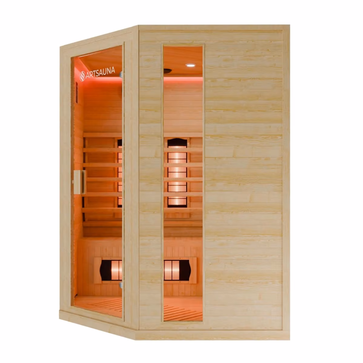 Artsauna Nyborg E150V Eck-Infrarotkabine, Innenansicht