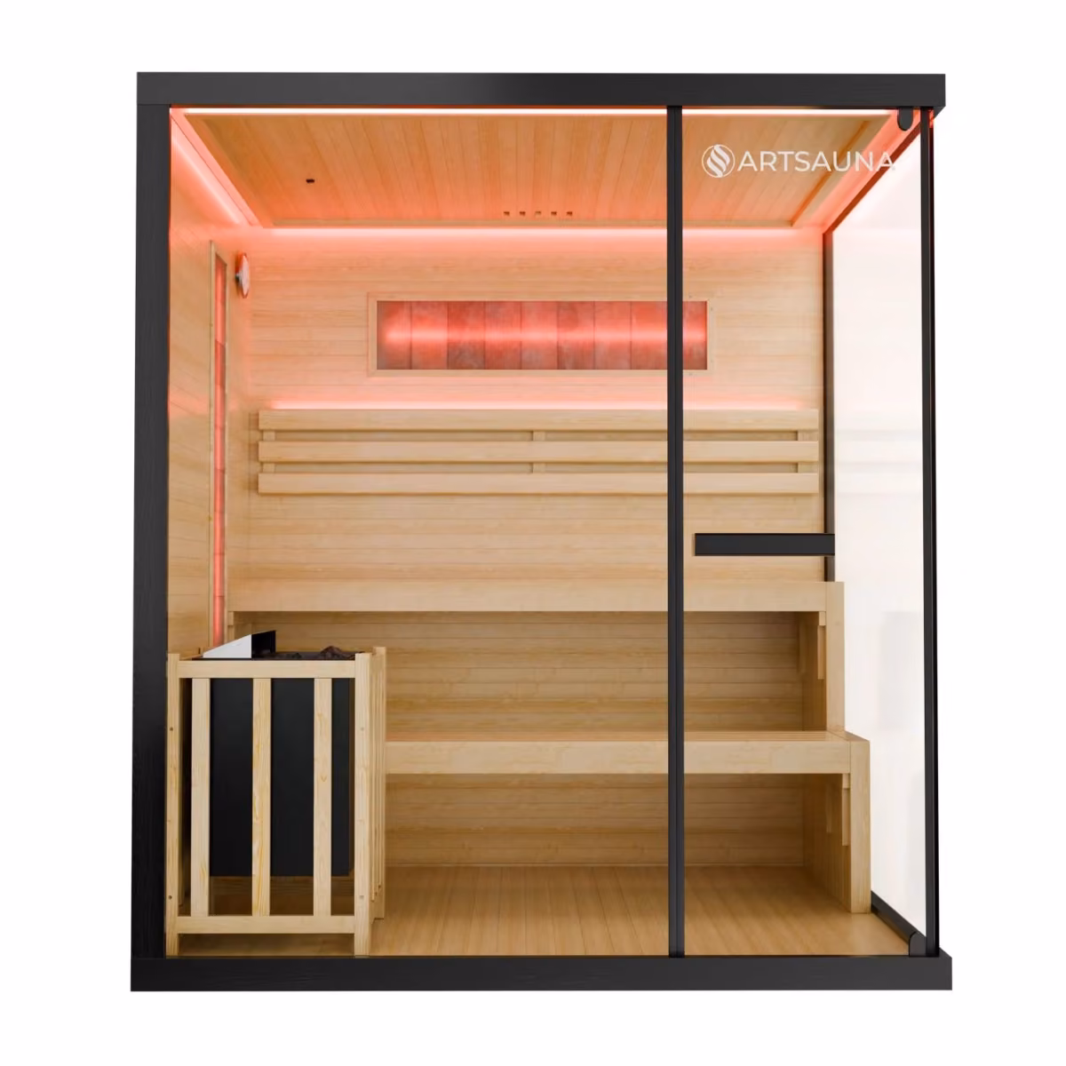 Artsauna Vantaa 175 Sauna in Schwarz, Frontansicht