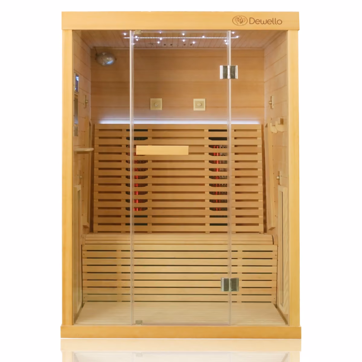 Dewello Palermo 135 Infrarotkabine, Frontansicht mit Glasfront