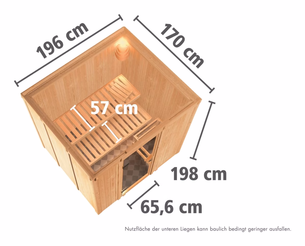 Karibu Sauna Sodin, Maßzeichnung (Zeichnung)